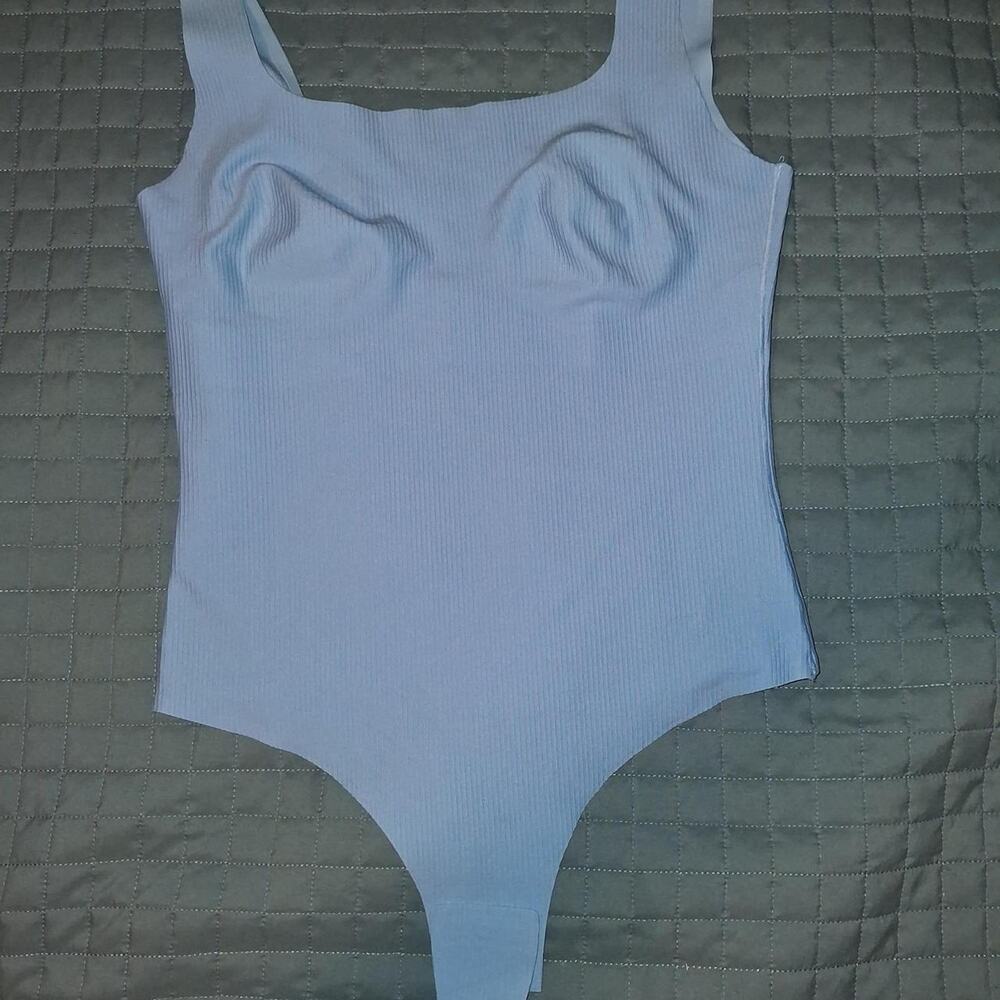 BRABIC Ribbed Square Neck Tummy Control Bodysuit